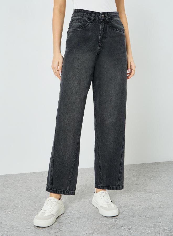Styli Women Black High Rise Relaxed Fit Jeans - Image 1